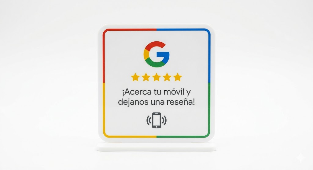 Detalle de placa NFC Tapify con tecnología QR